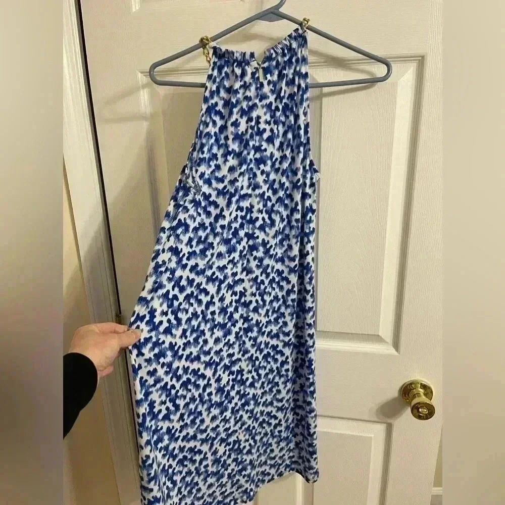 Stunning Michael Michael Kors Chain Halter Dress in Twilight Blue Size S - Picture 4 of 7
